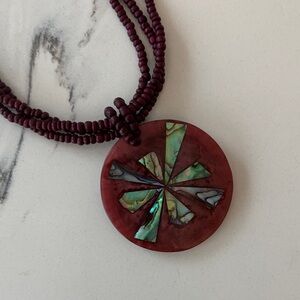 Beaded Abalone necklace
